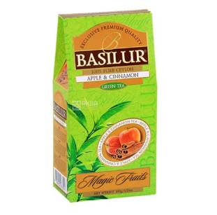 Basilur, Apple Cinnamon, 100 г, Чай Базилур, Корица с яблоком, зеленый