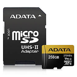 Карта пам'яті Micro SD ADATA Premier ONE 256GB SDXC UHS-II U3 Class10 V90 8K Ultra HD 275MB/s