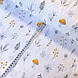 Тканина поплін равлика, грибочки, метелики сіро-жовтогарячі на білому (ТУРЦІЯ шир. 2,4 м) (R-T-0237), фото 3