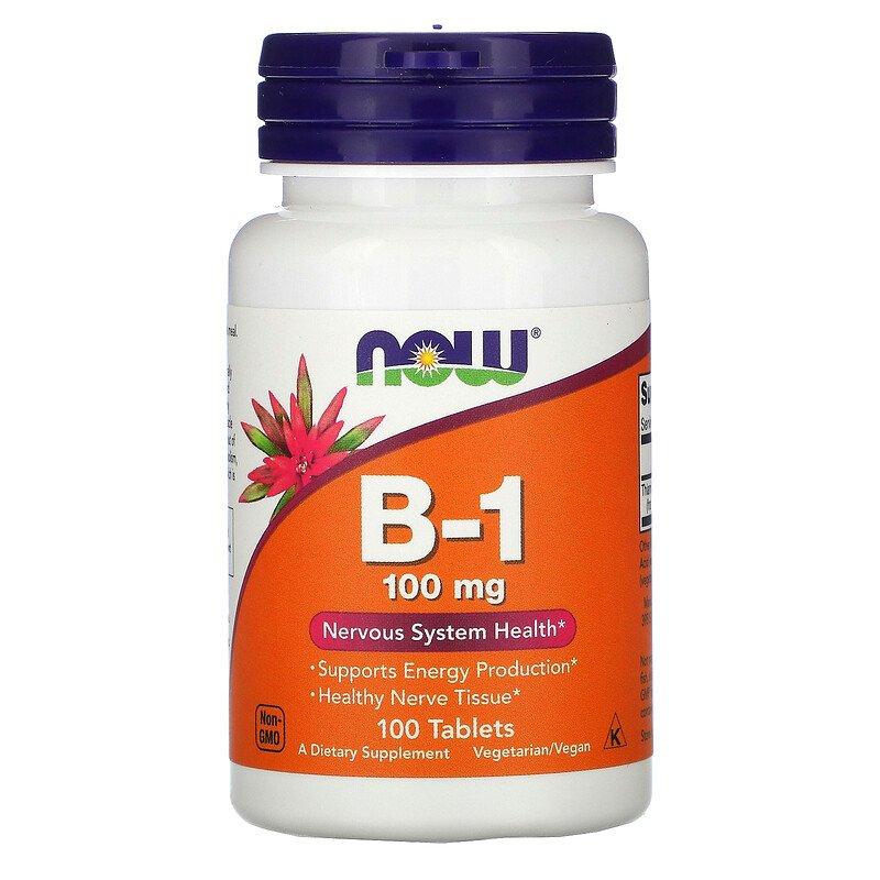 B-1 100 мг Now Foods 100 таблеток