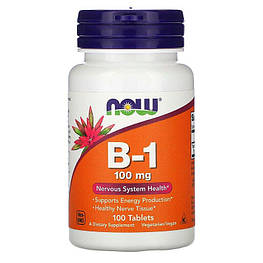 B-1 100 мг Now Foods 100 таблеток