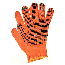 Рукавички робочі бавовняні помаранчеві з пвх покриттям, фото 4