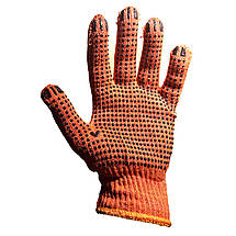 Рукавички робочі бавовняні помаранчеві з пвх покриттям, фото 3