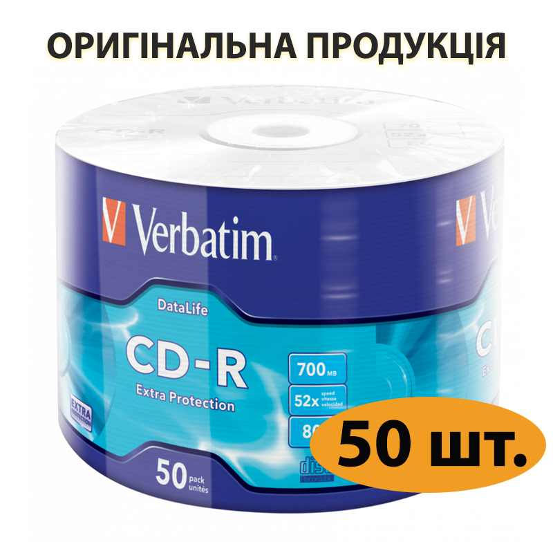 Диски CD-R Verbatim DataLife Extra Protection 50 шт., болванки сд-р - фото 1 - id-p1489935014
