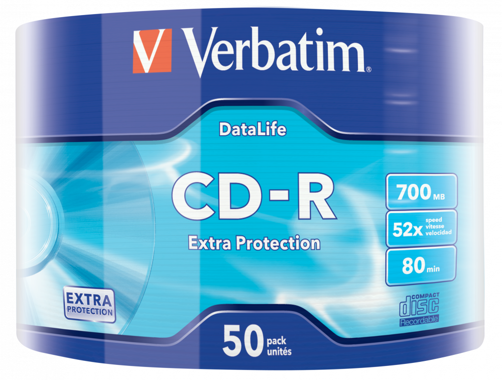 Диски CD-R Verbatim DataLife Extra Protection 50 шт., болванки сд-р - фото 4 - id-p1489935014