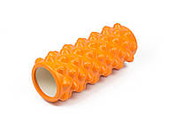 Массажный ролик для йоги и фитнеса 33 см Grid Roller Extreme оранжевый EVA пена