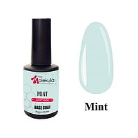 База для гель лаку кольорова каучукова Nails Molekula Base Rubber Color Coat Macaron Mint, м'ятний, 12 мл