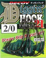 Крючок Decoy Worm21 Digging Hook #1/0 (7 шт/уп)