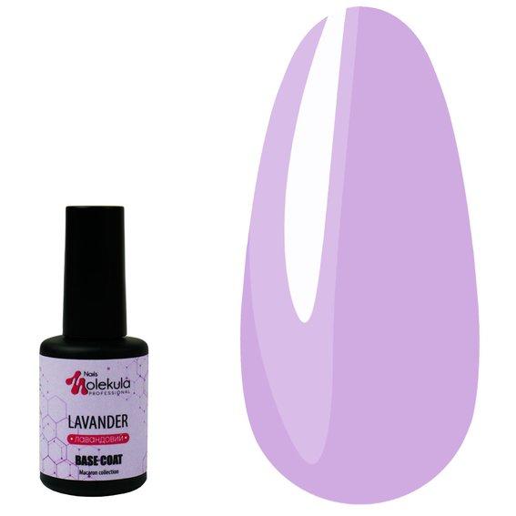 База для гель лаку кольорова камуфлюється Nails Molekula Base Macaron Color Lavender, 12 мл, фото 1