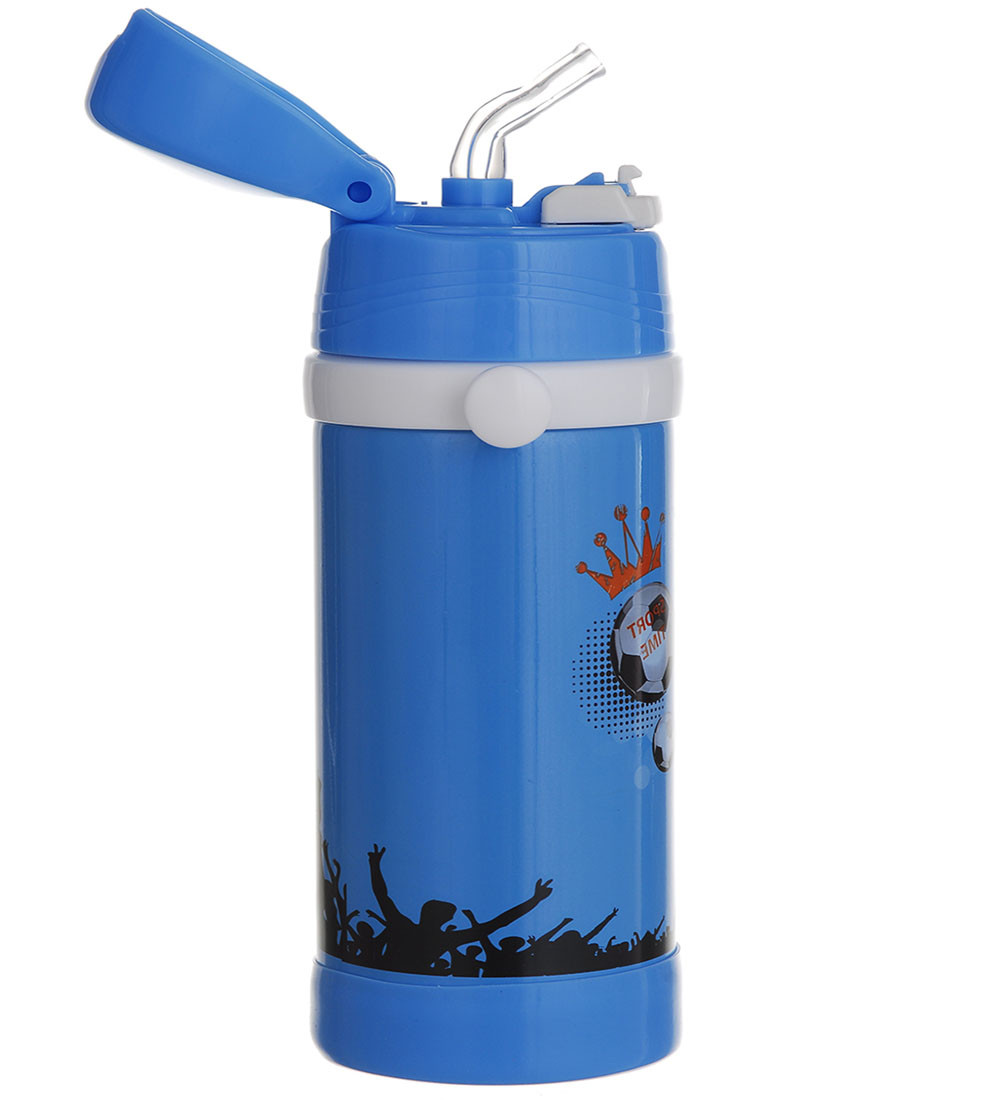 Термос дитячий з трубочкою A-PLUS 320 мл (1776) Блакитний із футболістом