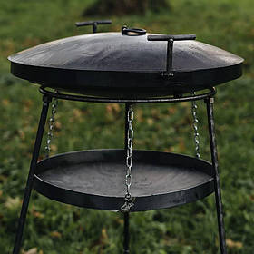 Сковорода з довгими ніжками для пікніка і відпочинку на природі і дачі з диска, борони 50см із сталі.