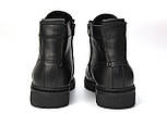 Зимові черевики ручної роботи з натуральної шкіри чоловіче взуття Ultimate Black Leather by Rosso Avangard, фото 6