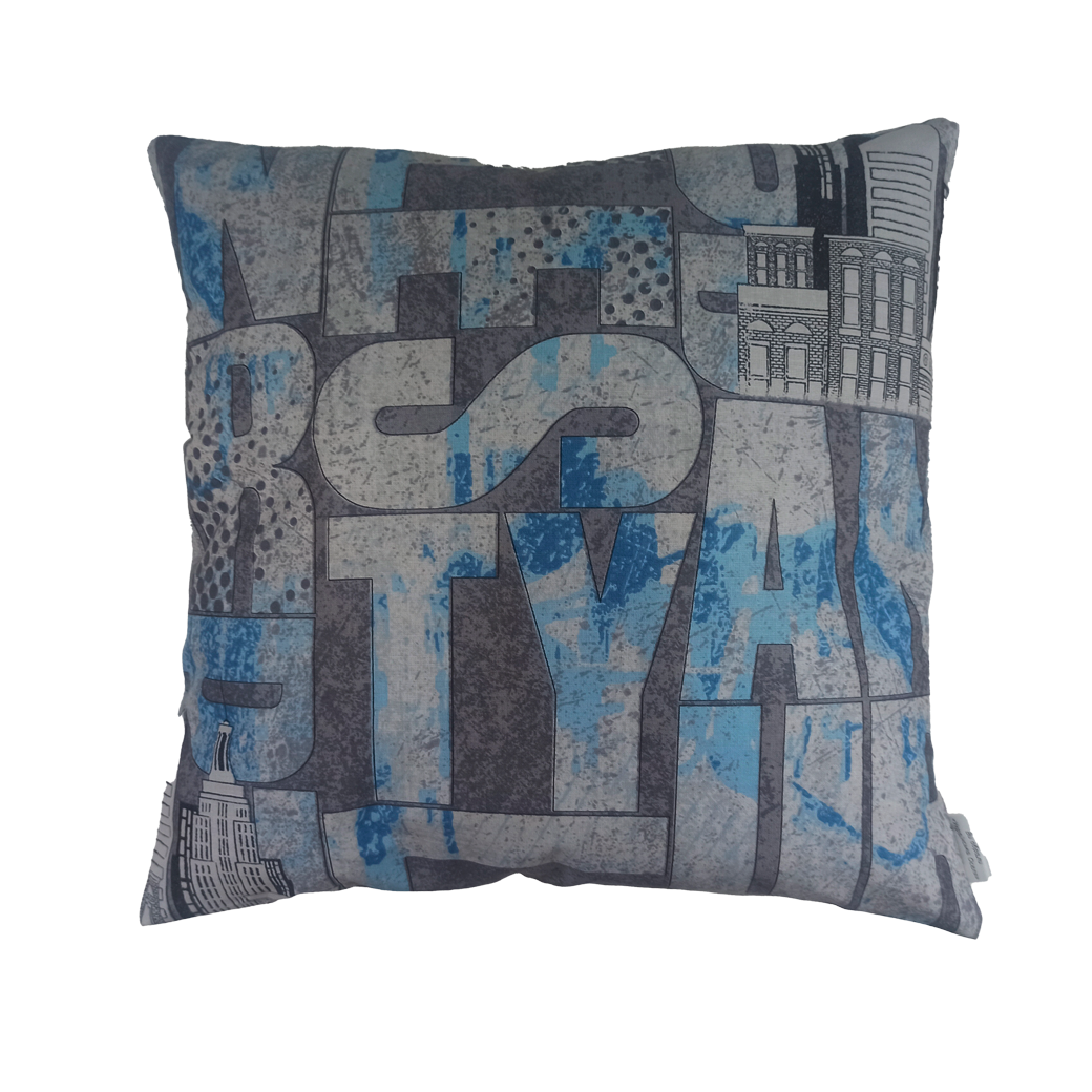 Наволочка, 40*40 см, (бавовна), (літери на сірому)