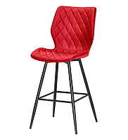 Полубарный стул Toni Bar 65 ML красный 1007 кожзам на черных металлических ножках, в скандинавском стиле