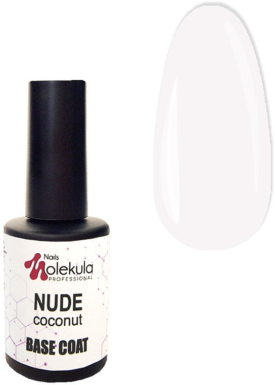 База для гель лаку камуфлювальна Nails Molekula Base Coat Nude Coconut, 12 мл, фото 1