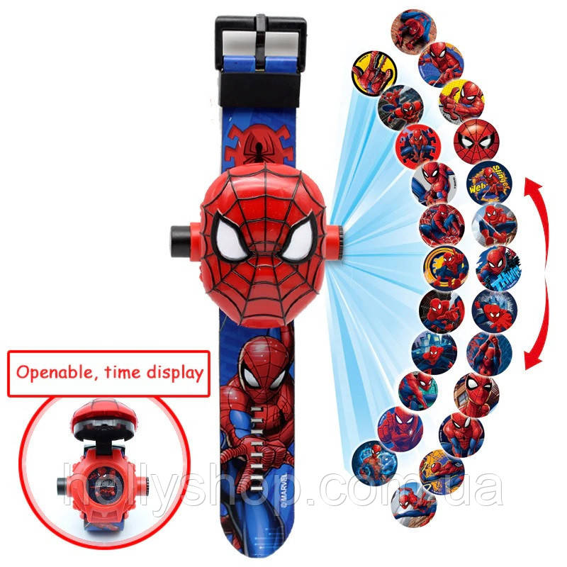 Годинник наручний ігровий дитячий з 3D проєкцією героя Людина-павук (Spiderman)