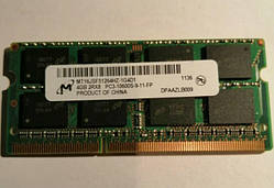 Для ноутбука 4GB DDR3 1333MHz Micron PC3 10600S 2Rx8 RAM Оперативна пам'ять