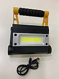 Прожектор MS 8006/7858 світлодіодний на підставці + динамо генератор Чорно-жовтий, фото 6