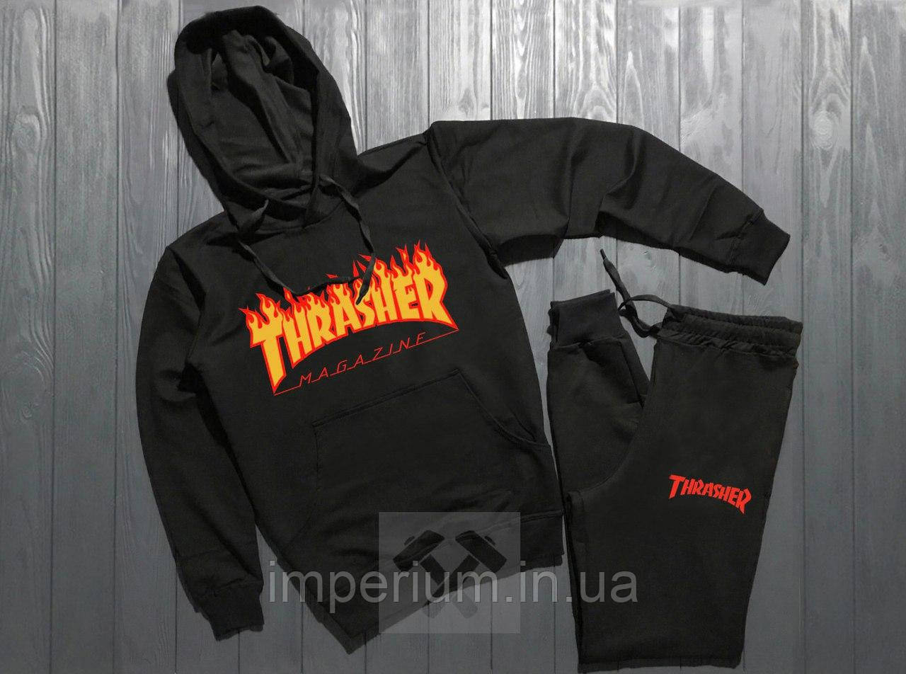 Спортивний стильний костюм з капюшоном | лого thrasher magazine