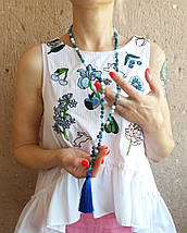 Чотки з Лазуриту Апатиту Аквамарина 108 намистин з вузлами d 8мм, фото 3
