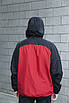 Анорак чоловічий чорний із червоною спортивною кофтою з капюшоном вітровка House плащівка з кишенею, фото 3