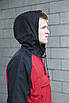 Анорак чоловічий чорний із червоною спортивною кофтою з капюшоном вітровка House плащівка з кишенею, фото 4