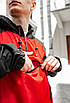 Анорак чоловічий чорний із червоною спортивною кофтою з капюшоном вітровка House плащівка з кишенею, фото 8