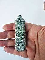 Кристалл из натурального камня яшма "зеленая зебра"