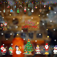 Наклейки новорічні багаторазові прикраси на Новий рік, Різдво Дизайн №3 Код 10-3073