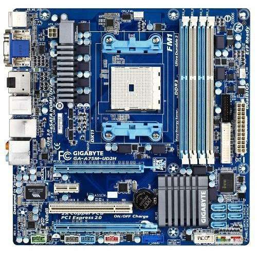 НАДІЙНА Плата під sFM1 AMD GIGABYTE GA-A75M-UD2H з HDMI на DDR3 /USB3.0 / SLI / SATA3 Socket FM1 з ГАРАНТІЄЮ
