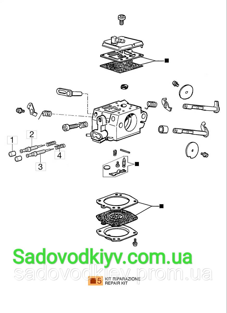 Ремкомплект карбюратора для бензопилки Oleo-Mac 947 (2318673)