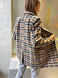 Жіночий стильний піджак з пальтові твіду принт гусяча лапка (2 кольори), фото 10