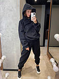 Жіночий костюм на флісі утеплений: худі та штани (в кольорах), фото 4