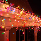 Вулична гірлянда бахрома ICICLE 5х0, 8 м 160 LED IP56 різнобарвна mix, Flash мерехтіння, чорний дріт, фото 3