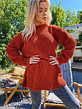 Жіночий светр-туніка об'ємний подовжений з розрізами (в кольорах), фото 2
