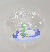 Шар bubbles с рисунком новогодний