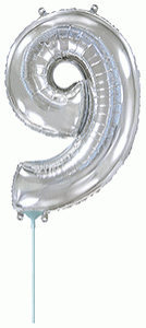 Фольгована цифра Flexmetal 14"(36 см) Срібло 9