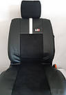 Універсальні автомобільні чохли GT8 з екошкіри та алькантари для передніх і задніх сидінь колір чорний з білим, фото 7