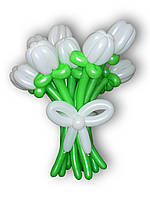 Букет белых тюльпанов из воздушных шаров (15 шт.)