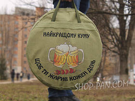 Принт на чохол для сковороди з борони: кольоровий малюнок, брезент, подарунок для пікніка