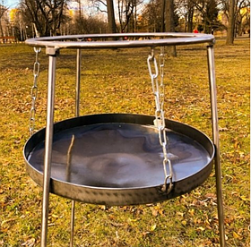 Підставка для вогню з розбірними ніжками для сковороди садж