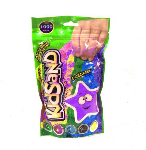 Кинетический песок Danko Toys KidSand в пакете с блёстками 1000 г фиолетовый KS-03-01 - фото 1 - id-p1490138835
