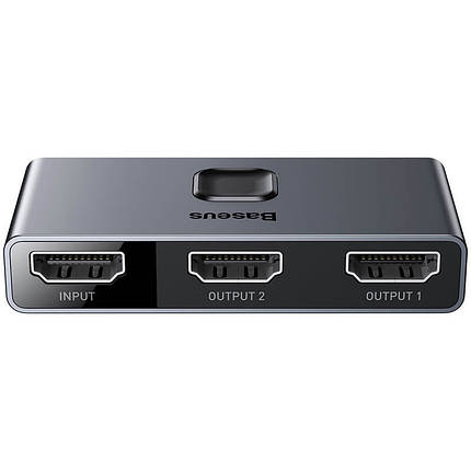 Перехідник BASEUS CAHUB-BC0G HDMI перемикач 2 в 1-1 2, сірий, фото 1