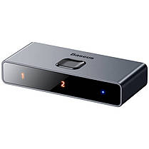 Перехідник BASEUS CAHUB-BC0G HDMI перемикач 2 в 1-1 2, сірий, фото 4