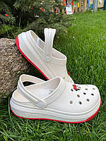 Крокси білі сабо crocs full force white