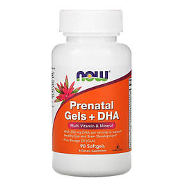 Вітаміни Prenatal Gels + DHA Now Foods 90 капсул