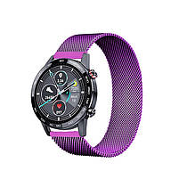 Ремінець металевий для годинника 20 мм міланська петля пурпурний, фото 3