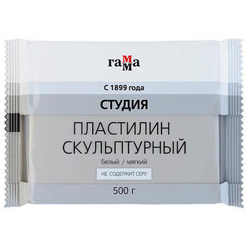 Пластилін скульптурний ГАММА Ліцей 500гр білий м'який 2.80.Е050.004.1
