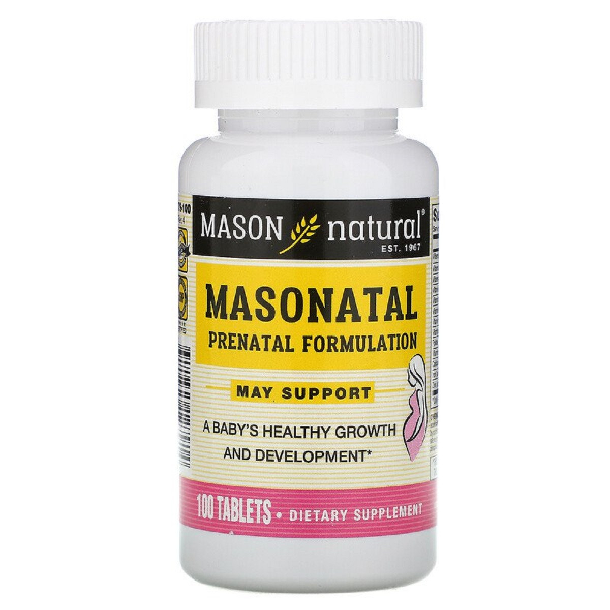 Мультивітаміни для вагітних, Masonatal Prenatal Formula, Mason Natural, 100 таблеток