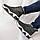 Жіночі зимові замшеві черевики з хутром, молодіжні, напівчоботи на платформі Сірі на липучці, фото 9